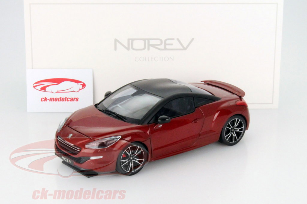 Norev 1:18 Peugeot RCZ R Baujahr 2014 rot mit mattschwarzem Dach