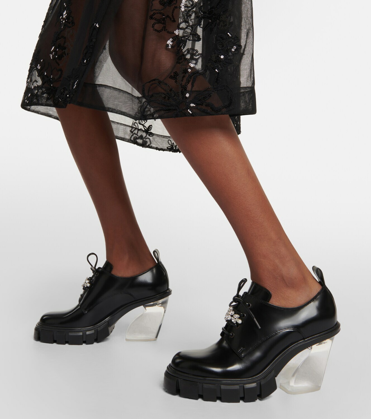 Simone Rocha Embellished leather Derby pumps Simone Rocha