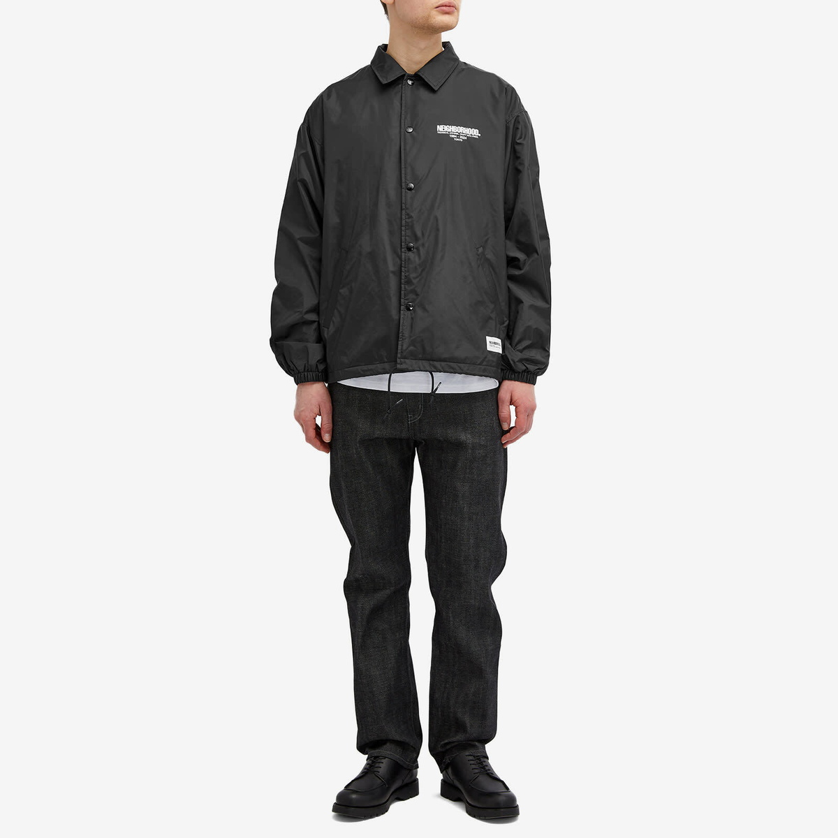 Neighborhood Men's Windbreaker Coach Jacket in Black Neighborhood