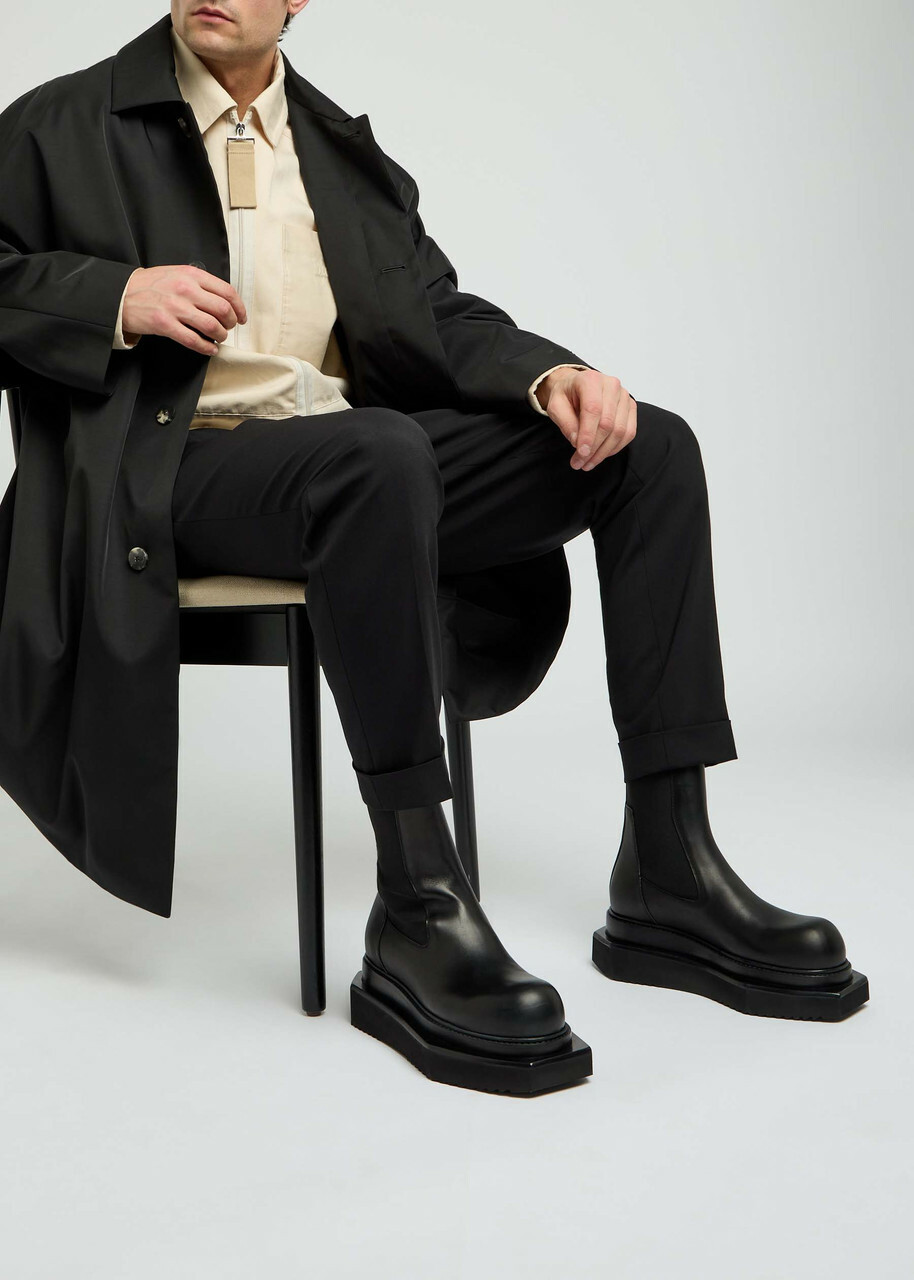 Rick Owens Beatle Turbo Cyclops Leather Chelsea Boots Black Rick Owens