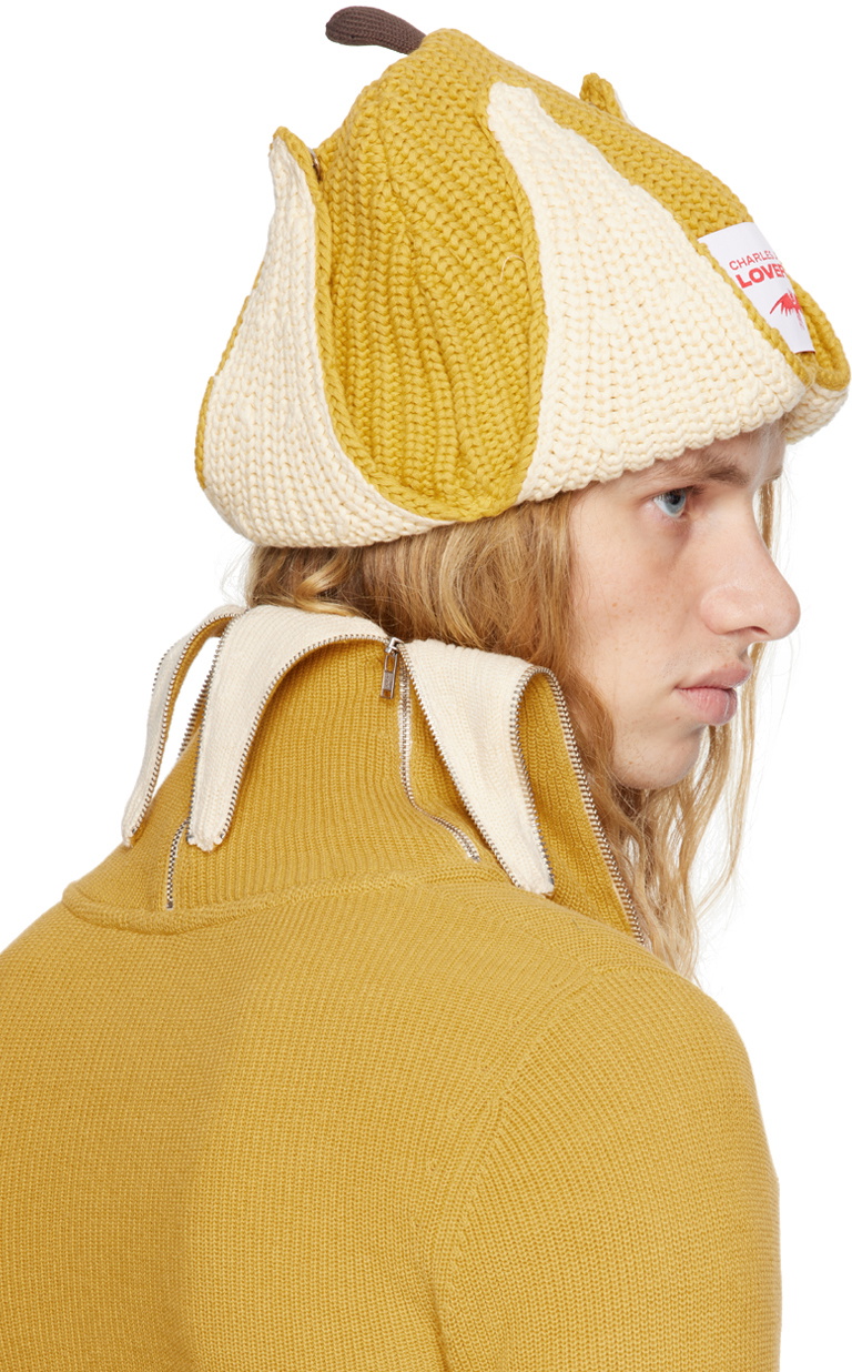 Charles Jeffrey LOVERBOY Yellow Chunky Banana Beanie Charles