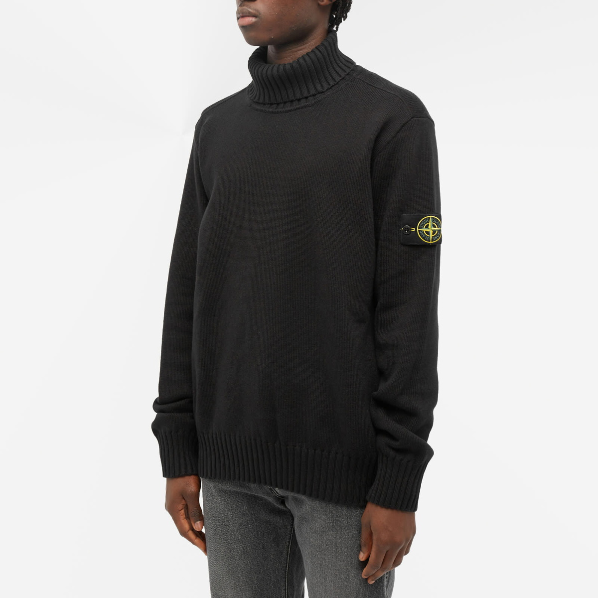 Stone Island Men's Turtle Neck Knit in Black Stone Island