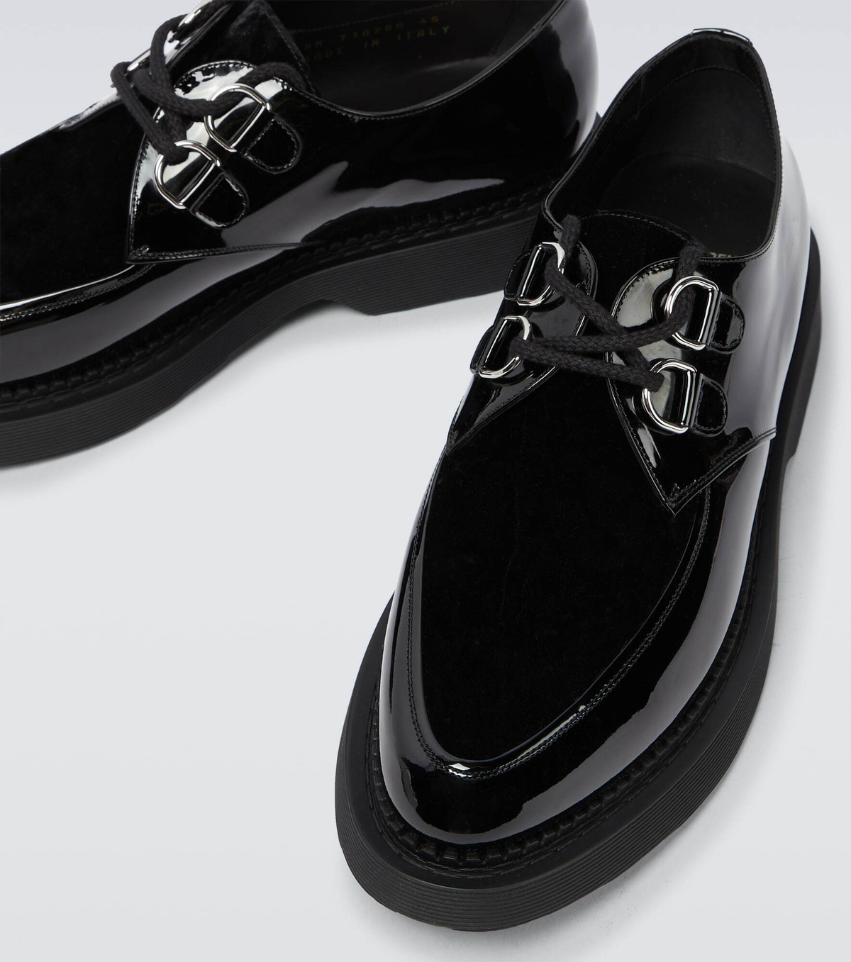 Saint Laurent - Teddy velvet and leather Derby shoes Saint Laurent