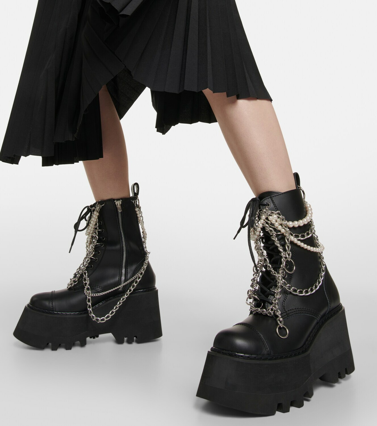 Junya Watanabe Embellished platform leather boots Junya Watanabe