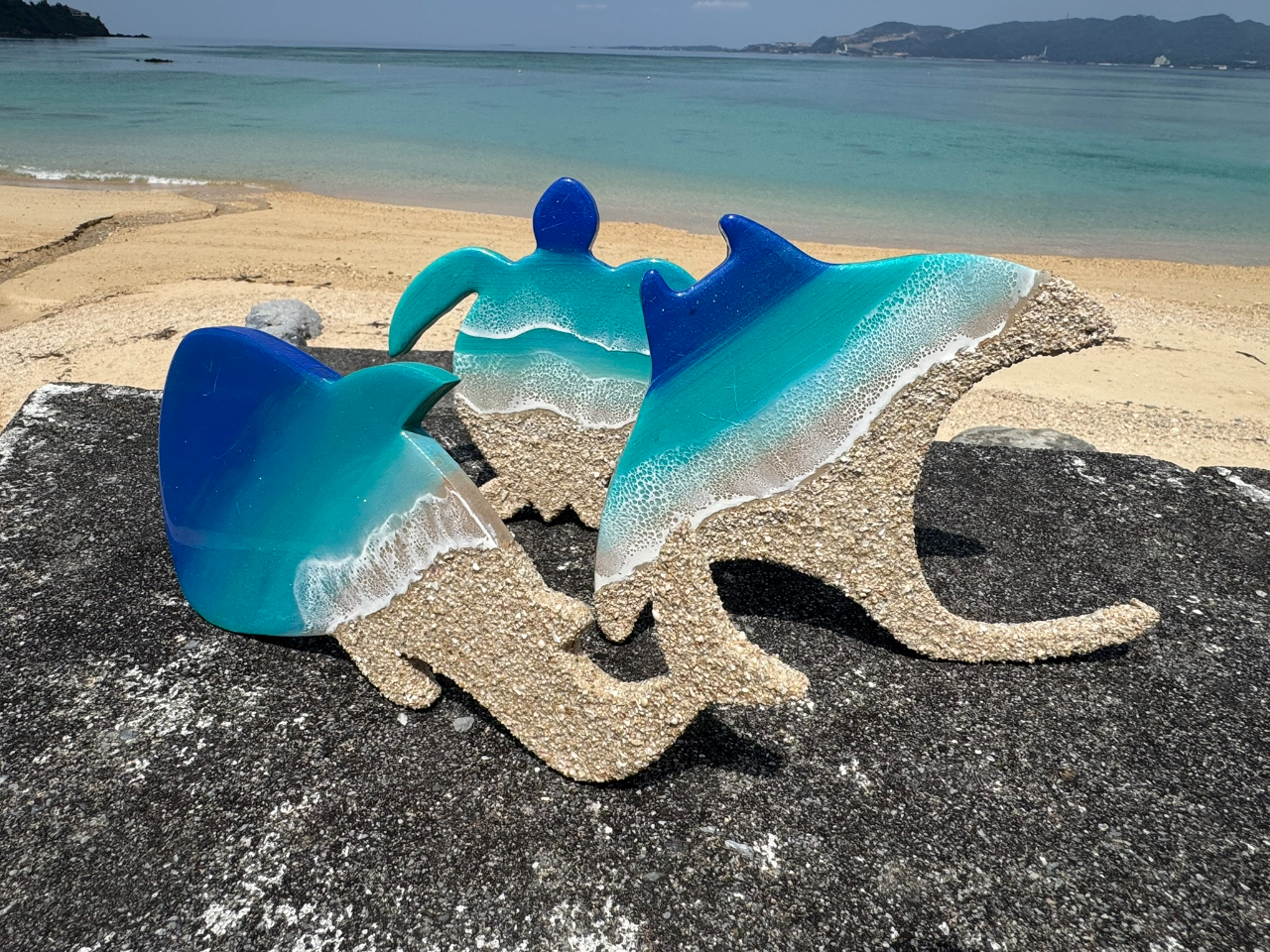 沖縄で人気な海の生き物シリーズ】沖縄の想い出にホヌ型のレジン体験