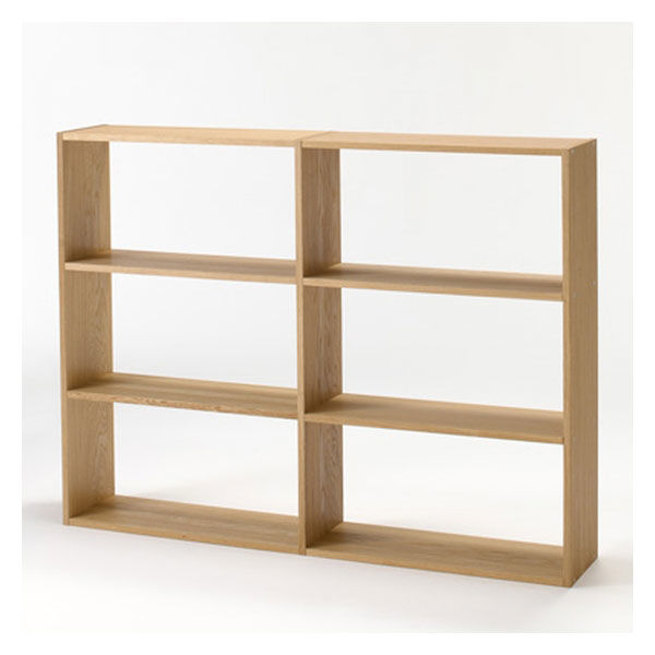 無印良品 スタッキングシェルフ ワイド 3段 オーク材 幅81.5×奥行28.5