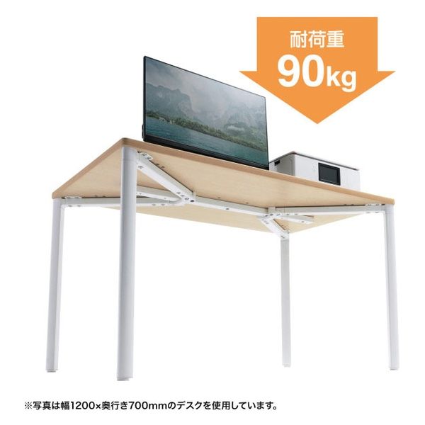 サンワサプライ eテーブル 受注生産品 幅1000×奥行600mm 薄い木目