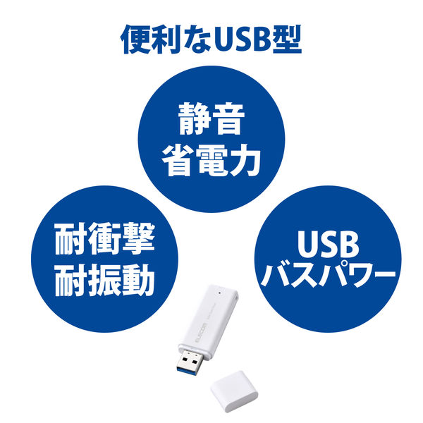 SSD 外付け 1TB キャップ式 USB3.2(Gen1) 小型 ホワイト ESD