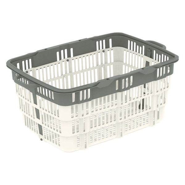 折り畳める買い物カゴ】三甲 ニューバスケット グレー×ホワイト 103060