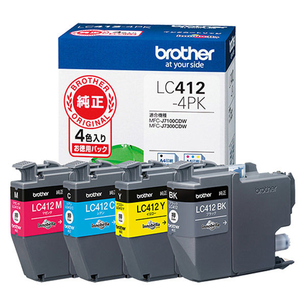 ブラザー（brother） 純正インクカートリッジ LC412-4PK 1パック（4色