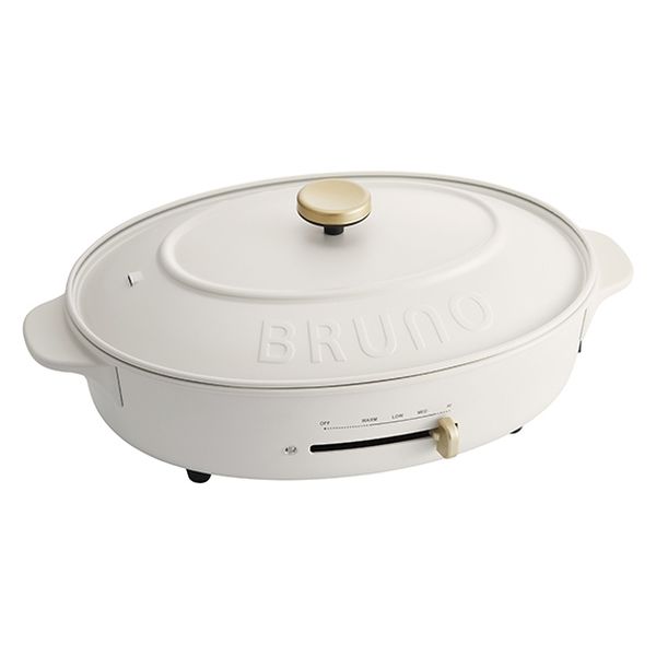 BRUNO オーバルホットプレート(ホワイト) BOE053-WH 1個 - アスクル