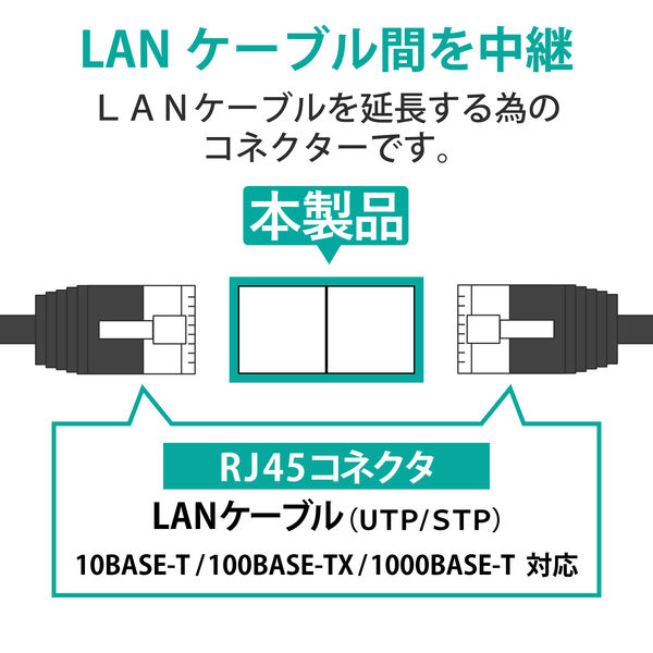 エレコム CAT5e中継コネクタ LD-RJ45JJ5Y2 5個 - アスクル