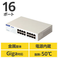 スイッチングハブ 24ポート ギガ LANハブ 金属筐体 電源内蔵 ループ