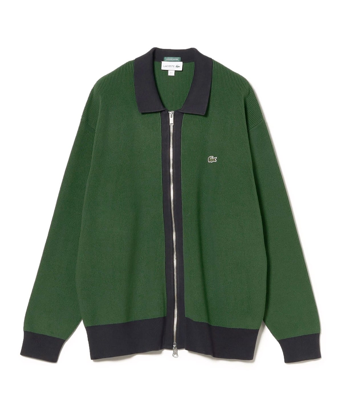 BEAMS（ビームス）【別注】LACOSTE / ジップアップ ニット