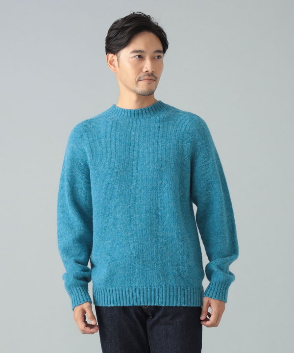BEAMS F（ビームスF）メランジ シェットランド クルーネックニット