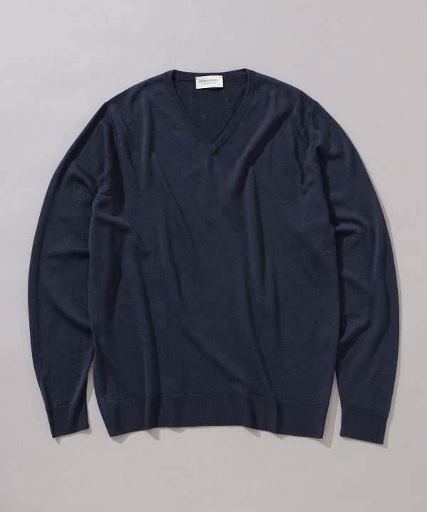 BEAMS F（ビームスF）JOHN SMEDLEY / PACKHAM 30ゲージ Vネックニット
