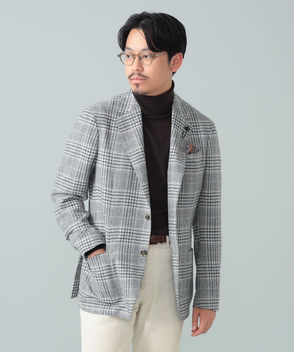 BEAMS F（ビームスF）LARDINI / ROMA ウールカシミヤ グレンチェック