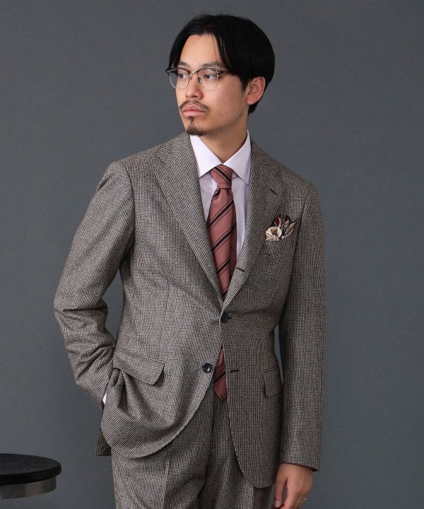 BEAMS F（ビームスF）HANDMADE CANONICO ウール ガンクラブチェック