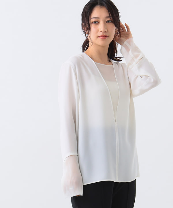 Demi-Luxe BEAMS（デミルクス ビームス）コンビ Vネック ブラウス