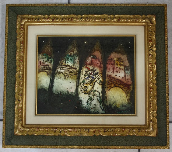 松井ヨシアキ 隅田川と桜 S20 油絵 松井ヨシアキ 隅田川と桜 S20 油絵