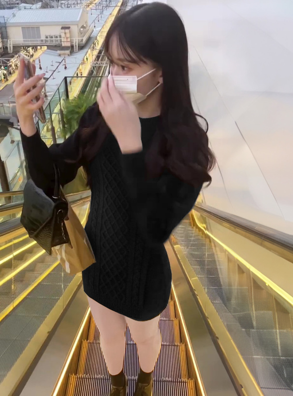 ケーブル編みバックオープンニットミニワンピース[cu367] | レディース