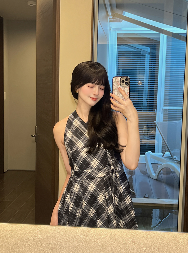 チェック柄ノースリーブミニワンピース[ac2546] | レディース