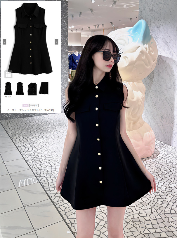 ノースリーブシャツミニワンピース[ai190] | レディースファッション