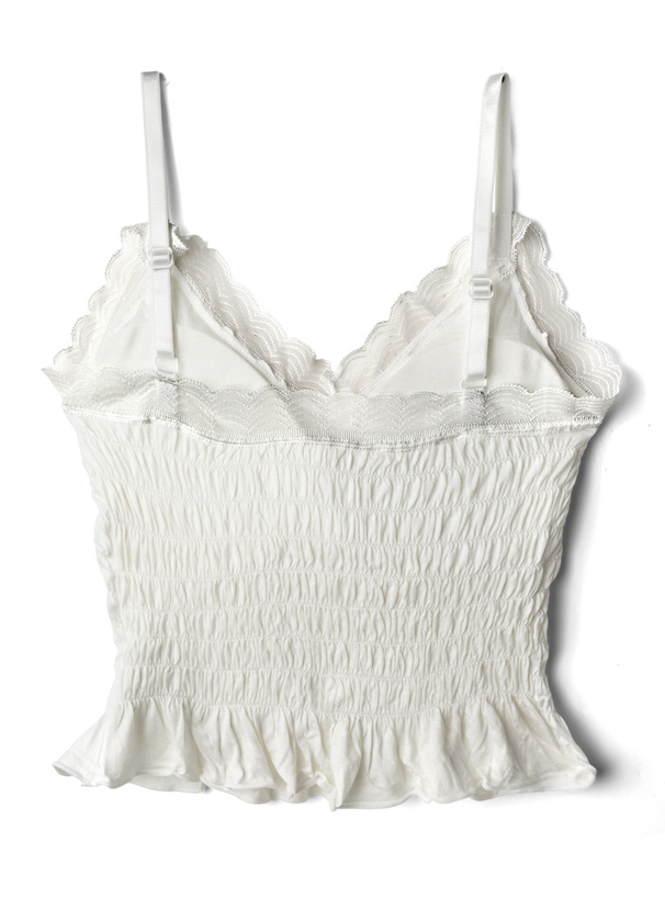 シャーリングレースフリルキャミソール[at1587] | レディース