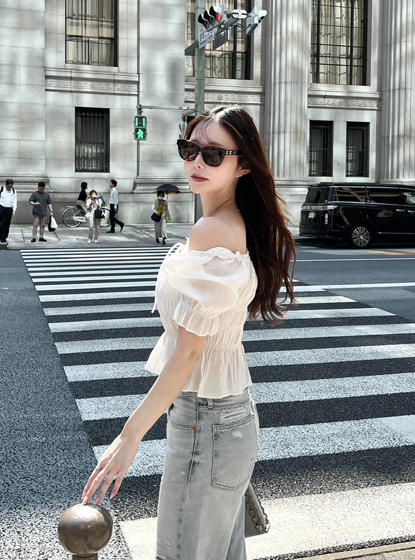 袖2Wayシャーリングリボンブラウス[at2067] | レディースファッション