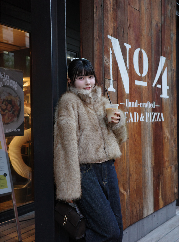 ショート丈ファージャケット[dpk409] | レディースファッション通販の