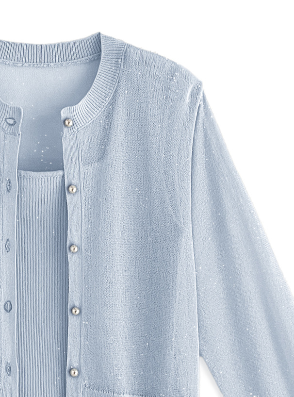 シアーカーディガン×タンクトップニットアンサンブル[dr669