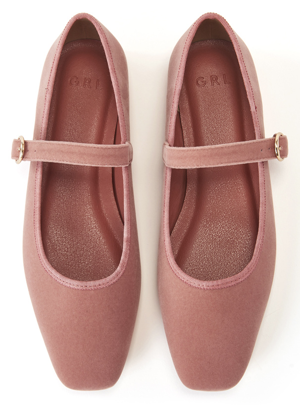 スクエアトゥスエードバレエシューズ[fa056] | レディースファッション