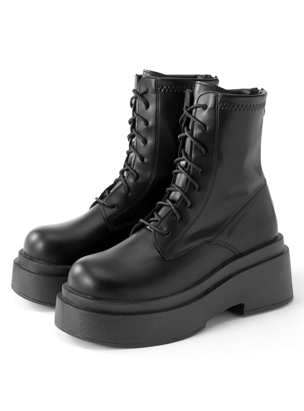 レースアップレザーショートブーツ[fa077] | レディースファッション