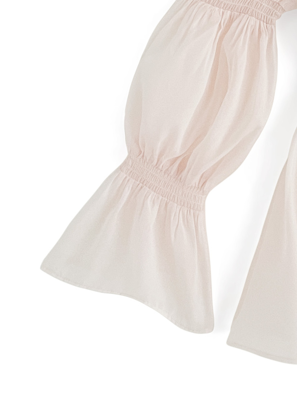 袖2Wayシアーシャーリングペプラムブラウス[fl001] | レディース