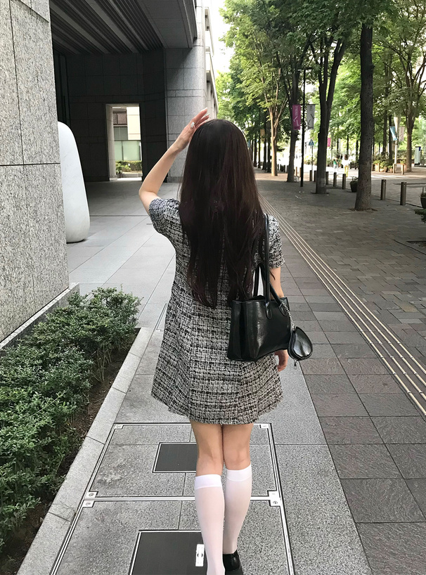 ツイードチェック柄ポロプリーツミニワンピース[jm010] | レディース