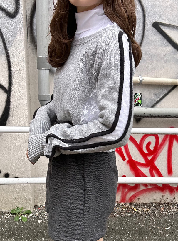 レースライントラックニットトップス[lt56] | レディースファッション