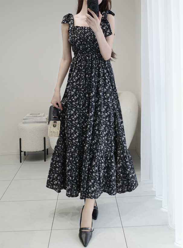 花柄リボンシャーリングティアードワンピース[pp168] | レディース