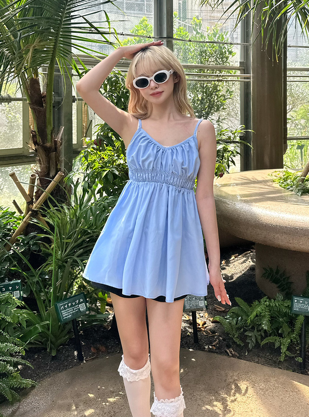 バックリボンウエストシャーリングキャミビスチェ[tg736] | レディース