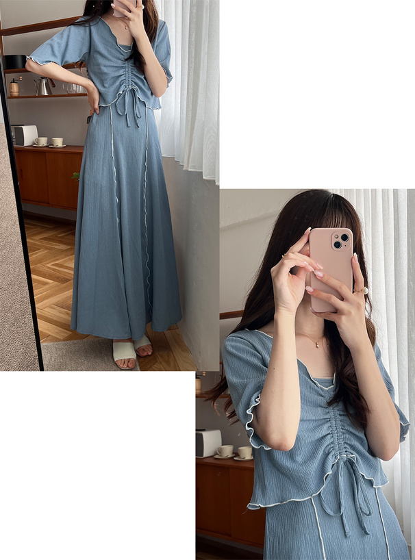 配色マルチWayトップス×キャミワンピースセットアップ[tu761