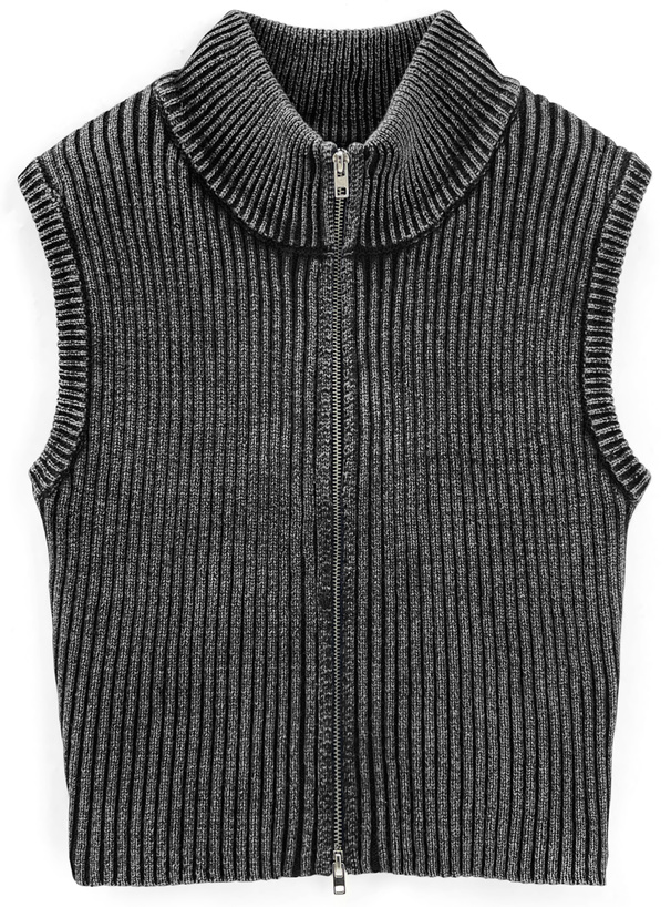 ダブルジップトップス×クロップド丈ボレロニットアンサンブル[tu1517