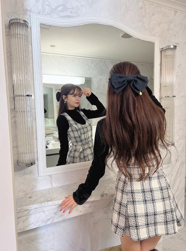 ロービングチェックベルト付きミニワンピース[tu1423] | レディース