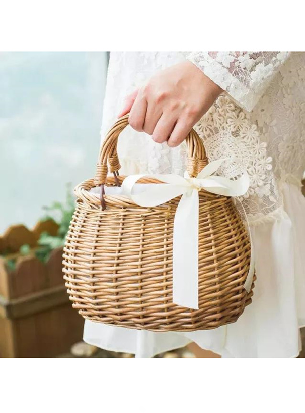 リボンラウンドかごバッグ[tr657] | レディースファッション通販の