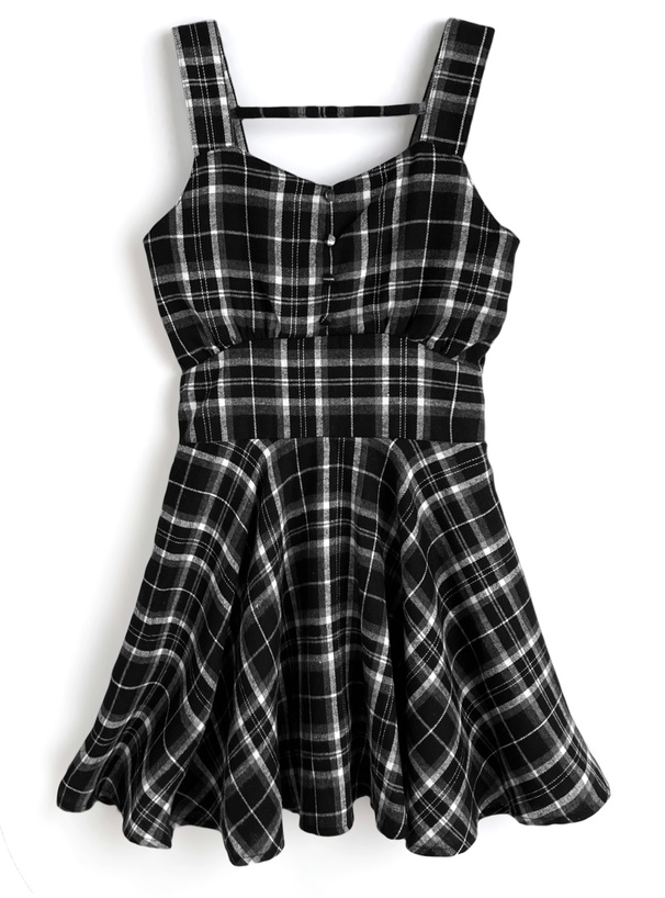 チェック柄フレアミニワンピース[tw1233] | レディースファッション