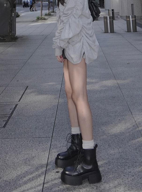 厚底レースアップショートブーツ[zr1405] | レディースファッション