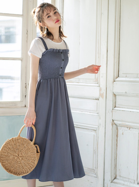 TシャツXマキシキャミワンピース2点セット[ac1444] | レディース