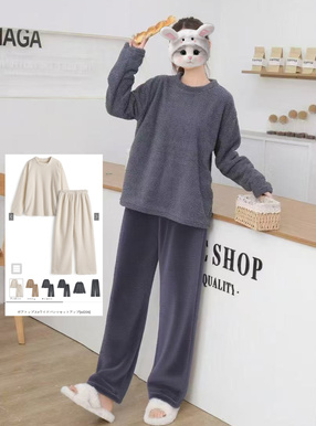 ボアトップス×ワイドパンツセットアップ[sd206] | レディース