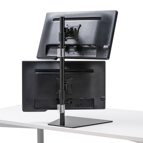 モニターアーム（2画面・デュアル・縦・スタンド・置き型・自立）CR