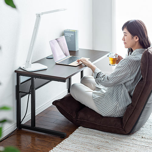 ローデスク（高さ可変・3段階可変・幅95cm・奥行45cm・ケーブル配線口