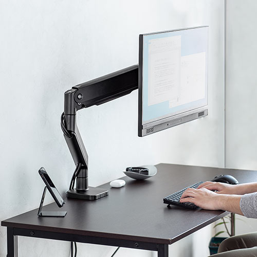 モニターアーム ディスプレイアーム スプリング式 机固定 クランプ固定