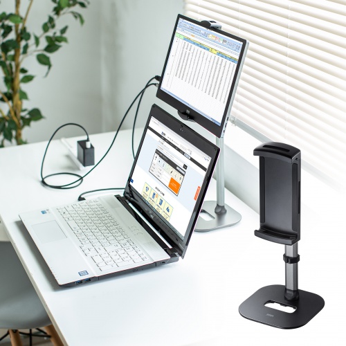 モバイルモニター用伸縮アームスタンド（高さ調節タイプ） PDA-STN69BK